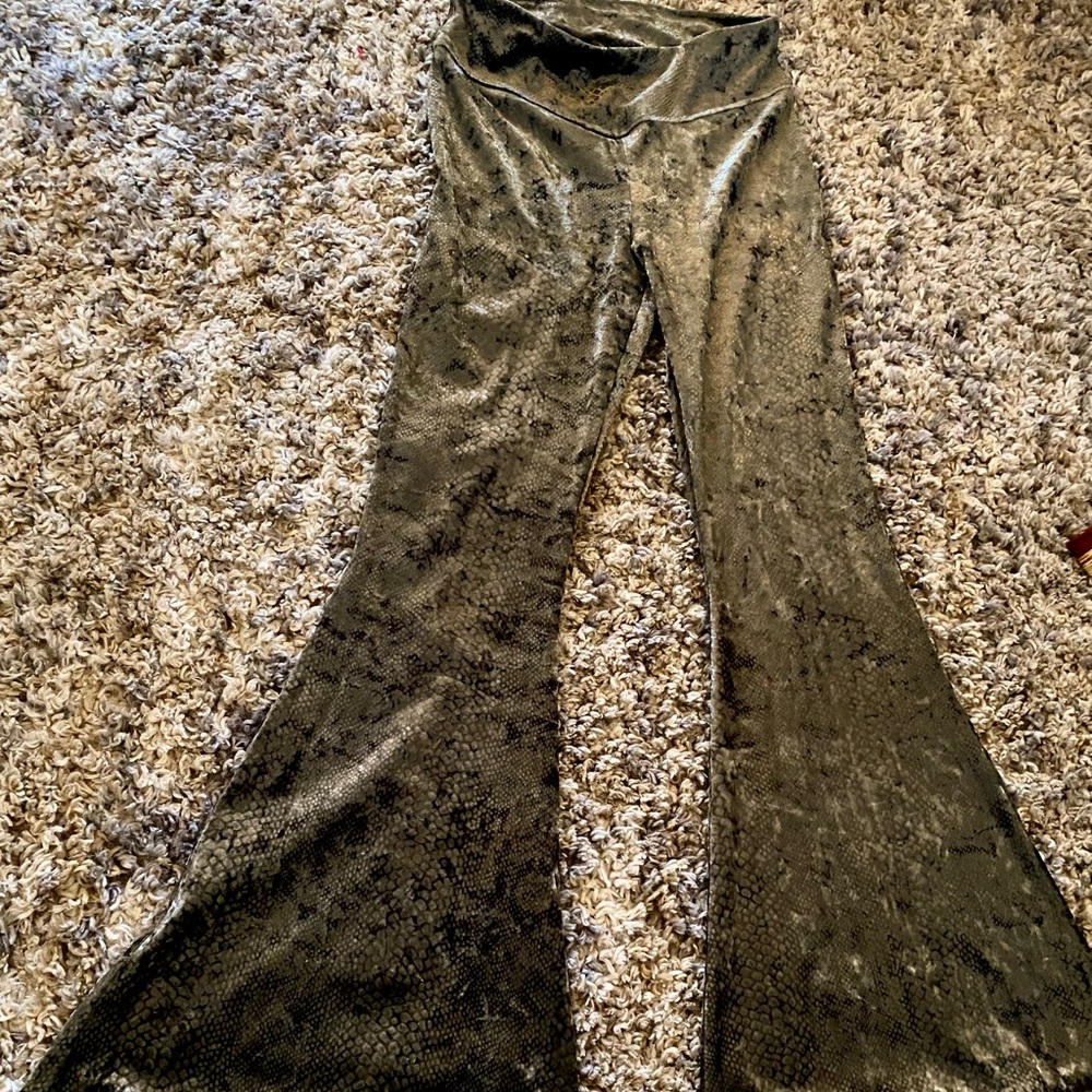 Velvet snakeskin pants